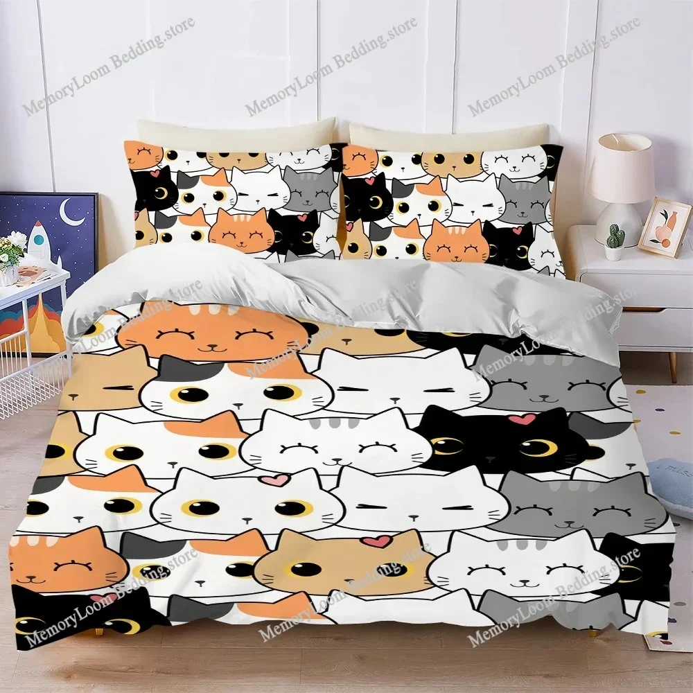 Cute Cartoon Cats Print Duvet Cover Set Home Style Bedding Soft Laundry Cotton Bed Four Seasons Student Dormitory Home Textile
Cute Cartoon Cats Print Duvet Cover Set Home Style Bedding Soft Laundry Cotton Bed Four Seasons Student Dormitory Home Textile
