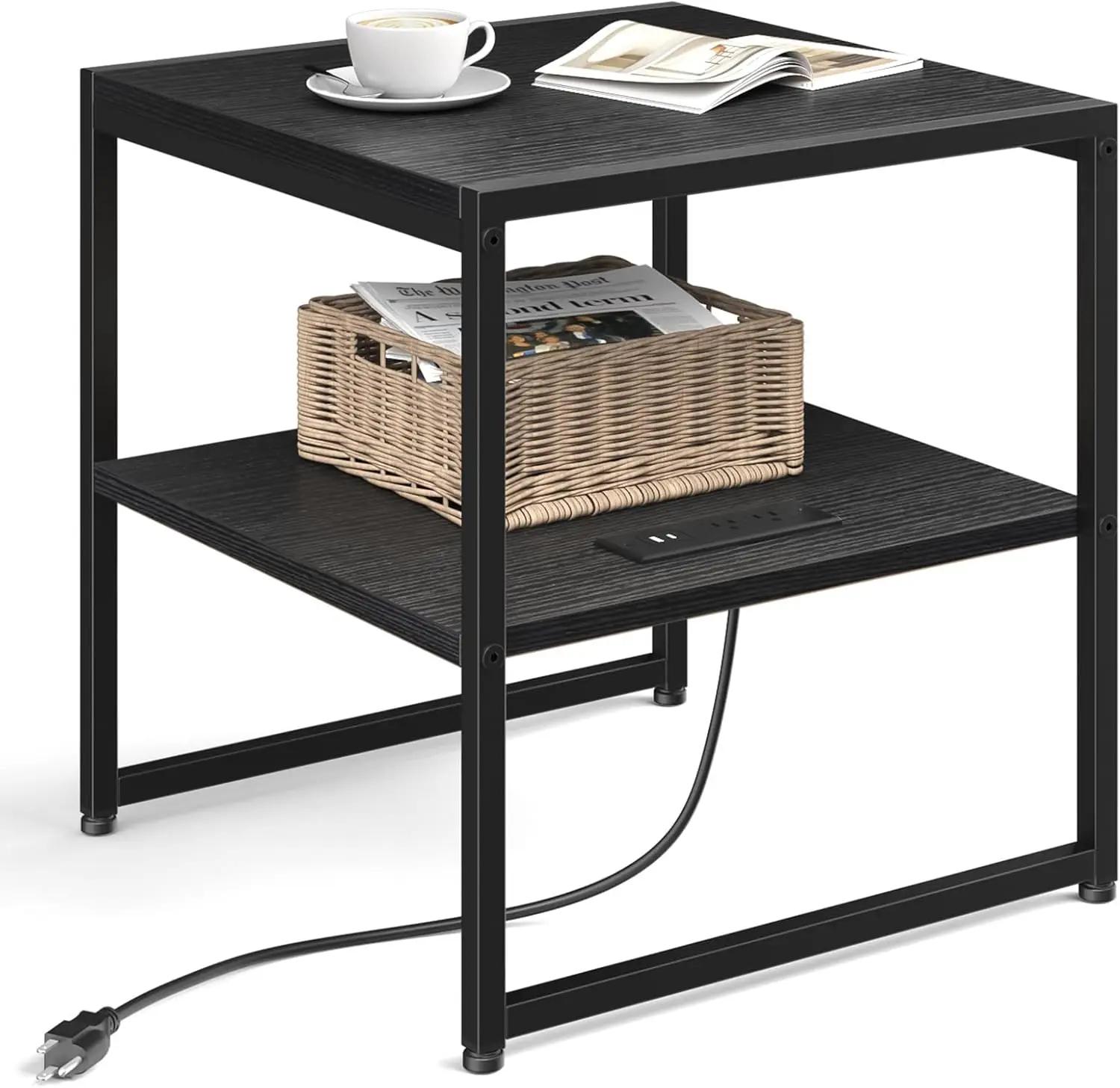 20IN End Table with Charging Station, Black Square Side Table with USB Ports & Outlets, Versatile Mini Fridge Table Printer S
20IN End Table with Charging Station, Black Square Side Table with USB Ports & Outlets, Versatile Mini Fridge Table Printer S
