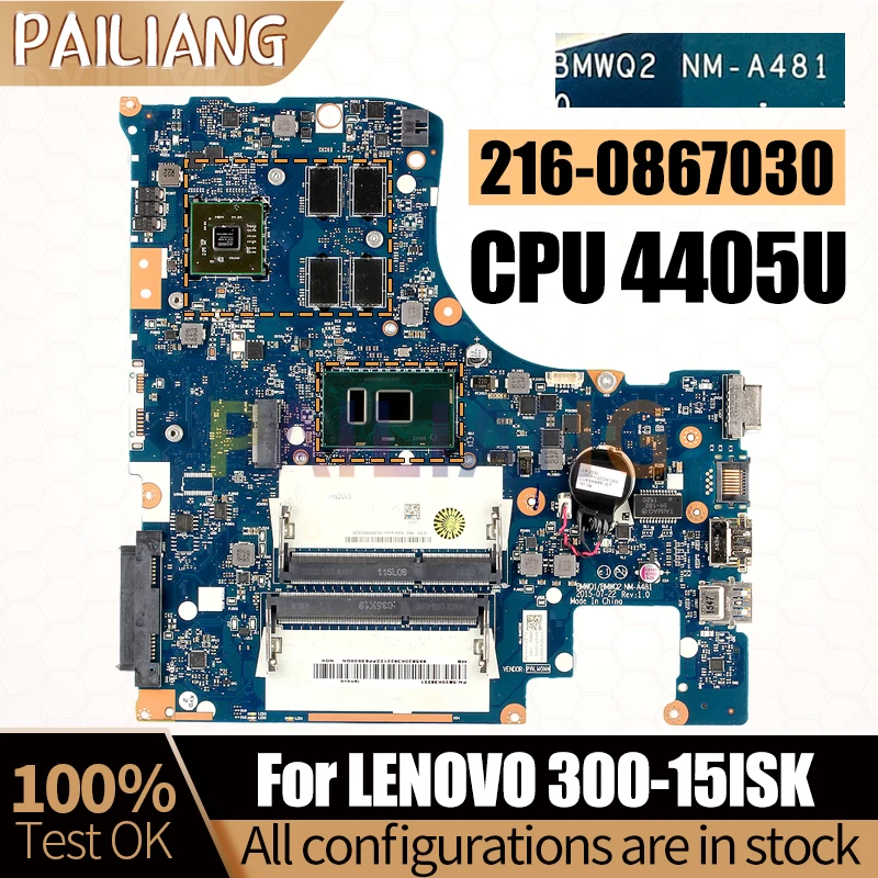 For LENOVO 300-15ISK Notebook Mainboard NM-A481 SR2EX 4405U 216-0867030 5B20K38224 5B20K38220 Laptop Motherboard Full Tested
For LENOVO 300-15ISK Notebook Mainboard NM-A481 SR2EX 4405U 216-0867030 5B20K38224 5B20K38220 Laptop Motherboard Full Tested