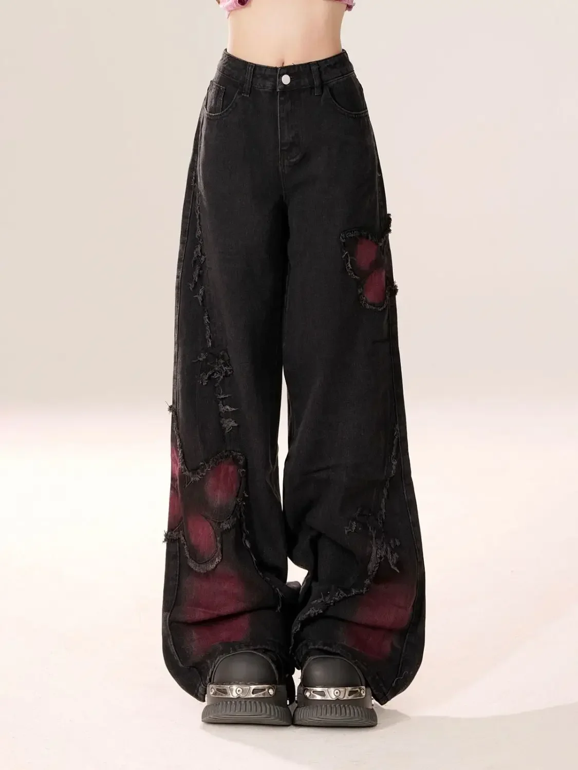 Women's Denim Pants Y2k Butterfly Flared Jeans Summer Women Pants Full Length Korean Popular Ladies Jeans2000s Gothic Clothes
Women's Denim Pants Y2k Butterfly Flared Jeans Summer Women Pants Full Length Korean Popular Ladies Jeans2000s Gothic Clothes