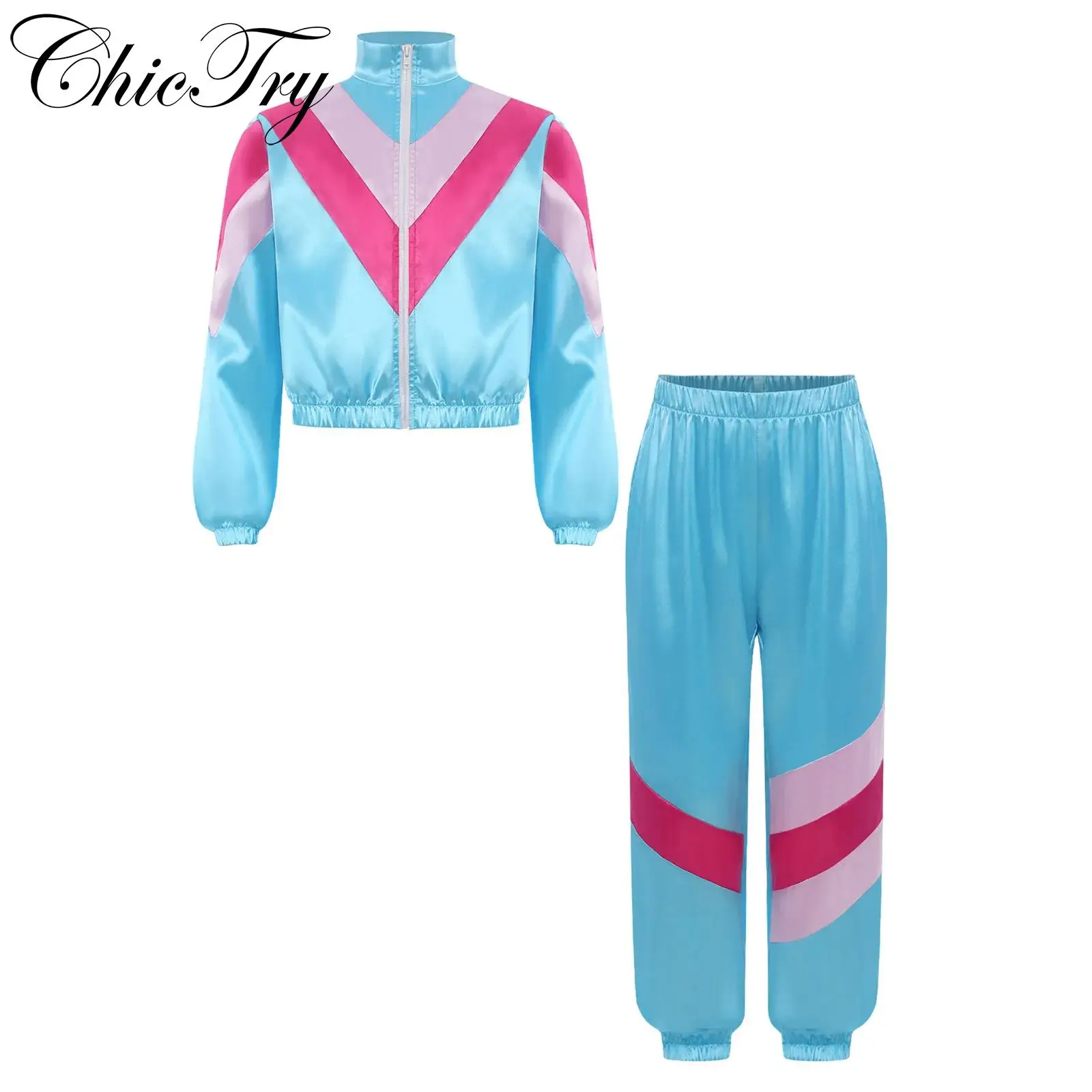 Boys Girls 70s 80s Hip Hop Dance Sets Glossy Stage Costume Sets Mock Neck Long Sleeve Elastic Cuffs Top and Elastic-Bottom Pants
Boys Girls 70s 80s Hip Hop Dance Sets Glossy Stage Costume Sets Mock Neck Long Sleeve Elastic Cuffs Top and Elastic-Bottom Pants