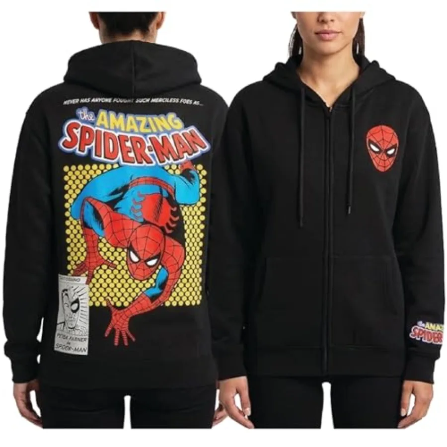 Marvel Spiderman Sweatshirt for Women - Graphic Full Zip Hoodies for Women with Front Pockets - Fashion Graphic Sweatshirts
Marvel Spiderman Sweatshirt for Women - Graphic Full Zip Hoodies for Women with Front Pockets - Fashion Graphic Sweatshirts