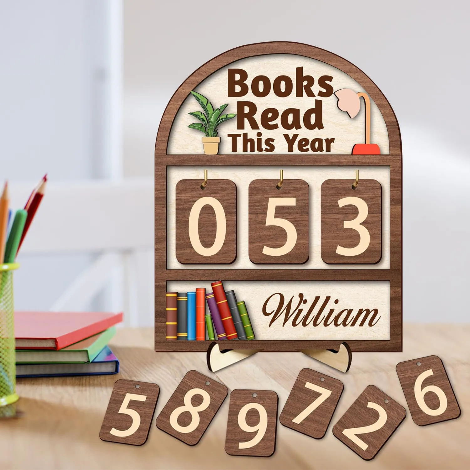 Custom Name Wooden Book Read Counter Enhance Reading Challenge Tracker Bookshelf Club Decor Christmas Gift for Bookworms Family
Custom Name Wooden Book Read Counter Enhance Reading Challenge Tracker Bookshelf Club Decor Christmas Gift for Bookworms Family