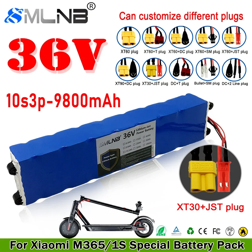 18650 New 36V Li-ion Battery 10S3P Electric Scooter 9800mAh 500W 20A Suitable or Xiaomi M365/1S Special Battery Pack
18650 New 36V Li-ion Battery 10S3P Electric Scooter 9800mAh 500W 20A Suitable or Xiaomi M365/1S Special Battery Pack