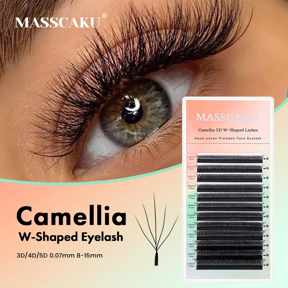 MASSCAKU Camellia 3D-5D W-Shaped C/D Curl 8-15mm Premade Fan Eyelashes Extension Different Lengths False Eyelash for Wholesale
MASSCAKU Camellia 3D-5D W-Shaped C/D Curl 8-15mm Premade Fan Eyelashes Extension Different Lengths False Eyelash for Wholesale