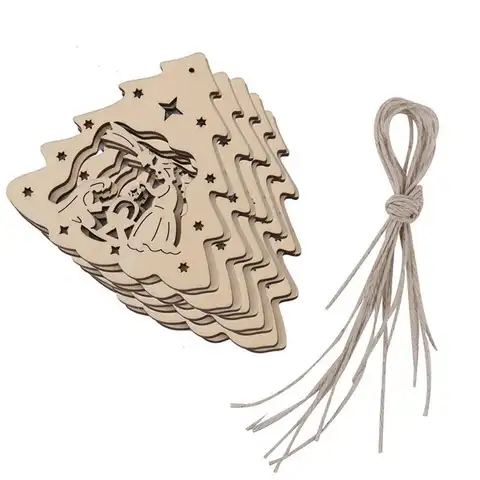 Wspaniałe ozdoby sceniczne drewniane Narodziny Jezusa dekoracja 10 szt. ozdoba na choinkę pamiątka wisząca scena bożonarodzeniowa