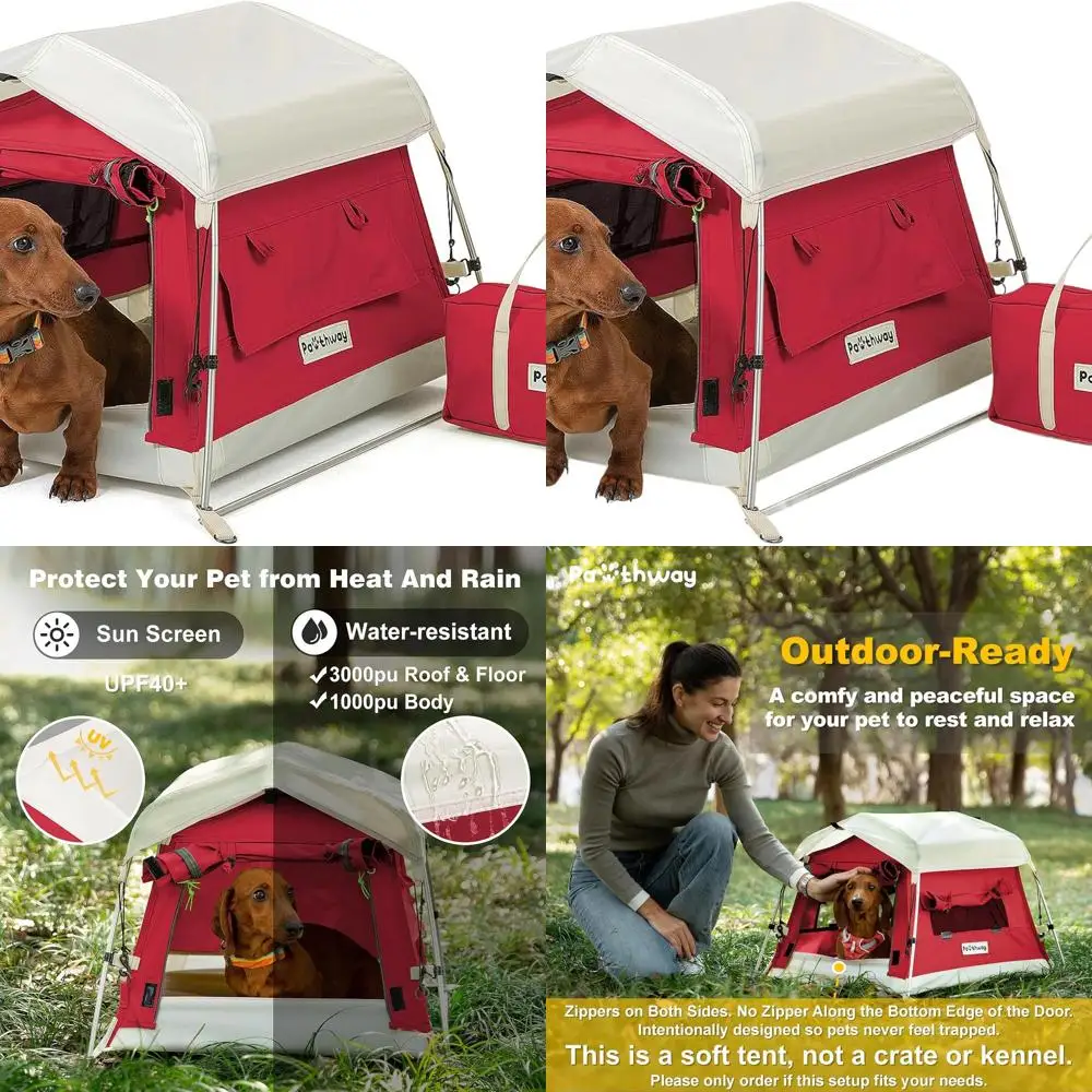Breathable Cotton Dog Tent with Aluminum Poles, Weatherproof Outdoor House, Portable and Collapsible, 2 Side Windows, Red, Small
Breathable Cotton Dog Tent with Aluminum Poles, Weatherproof Outdoor House, Portable and Collapsible, 2 Side Windows, Red, Small