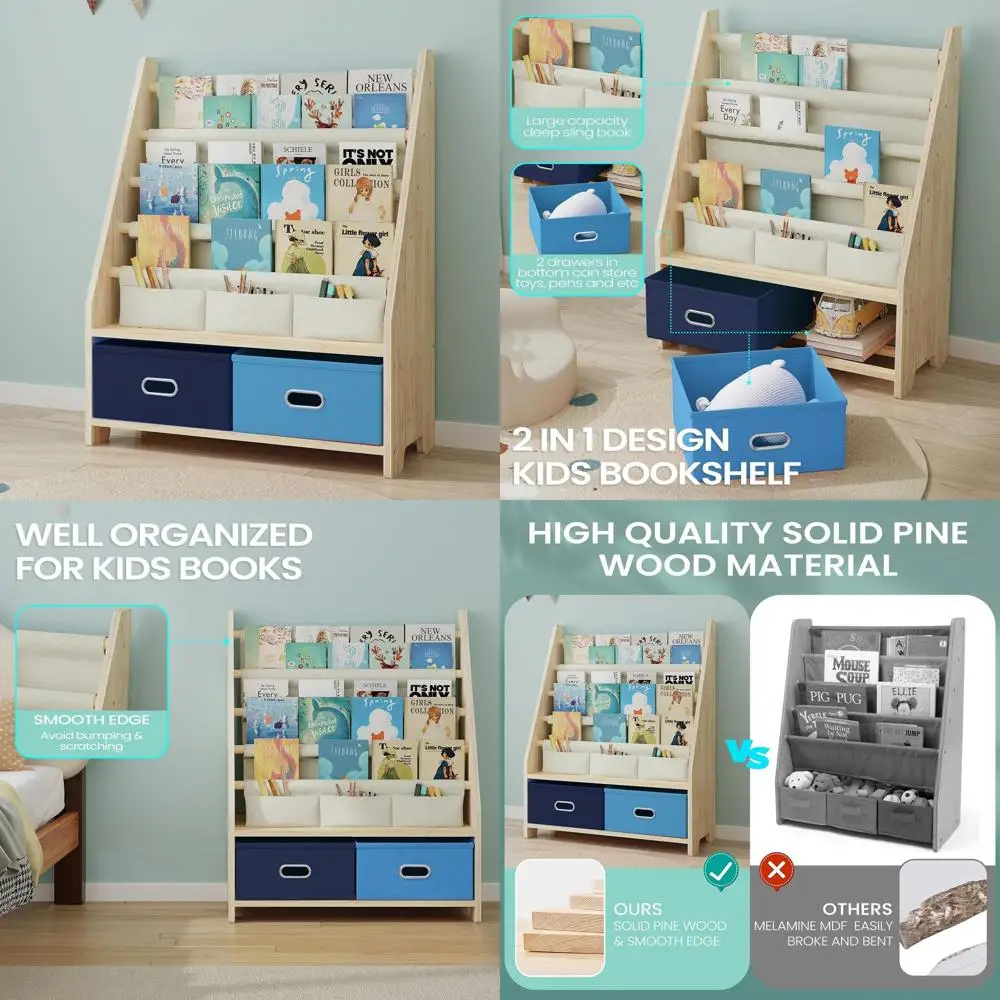 4-х уровневая полка для детских книг, деревянная полка для хранения детских книг с органайзером для хранения игрушек, книжная полка на слинге для мальчиков, Gi
4-х уровневая полка для детских книг, деревянная полка для хранения детских книг с органайзером для хранения игрушек, книжная полка на слинге для мальчиков, Gi