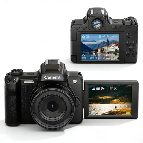 68MP HD Digital Camera DSLR Digital Camera With Flip Screen Viewfinder Knob & Beauty Function Photography Accessories