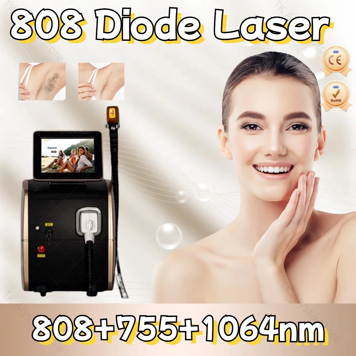 Portable Professional Diode Alexandrite Laser Hair Removal Machine 808+755n+1064nm 3000W Ice Cold Titanium Permanent Equipment
Portable Professional Diode Alexandrite Laser Hair Removal Machine 808+755n+1064nm 3000W Ice Cold Titanium Permanent Equipment