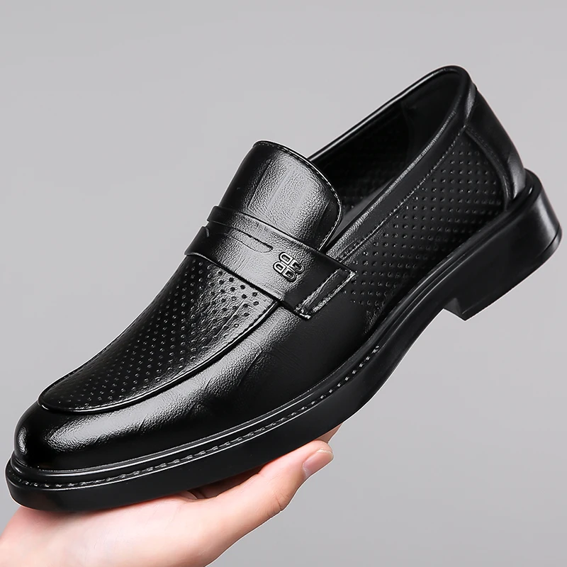 Summer High-quality Perforated Leather Shoes for Adult Men's Business Thick Sole Casual Shoes Men Classic British Style Loafers
Summer High-quality Perforated Leather Shoes for Adult Men's Business Thick Sole Casual Shoes Men Classic British Style Loafers