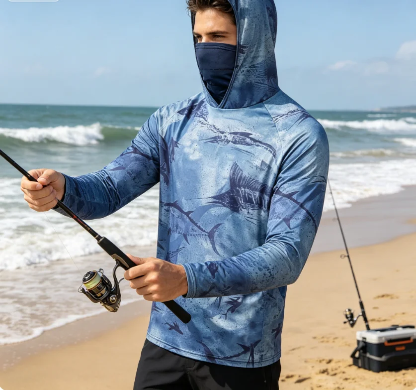 Men's Fishing Hoodie Shirts UV Protection Long Sleeve Fishing Shirts With Neck Gaiter Moisture Wicking Mask Fishing Tops
Men's Fishing Hoodie Shirts UV Protection Long Sleeve Fishing Shirts With Neck Gaiter Moisture Wicking Mask Fishing Tops
