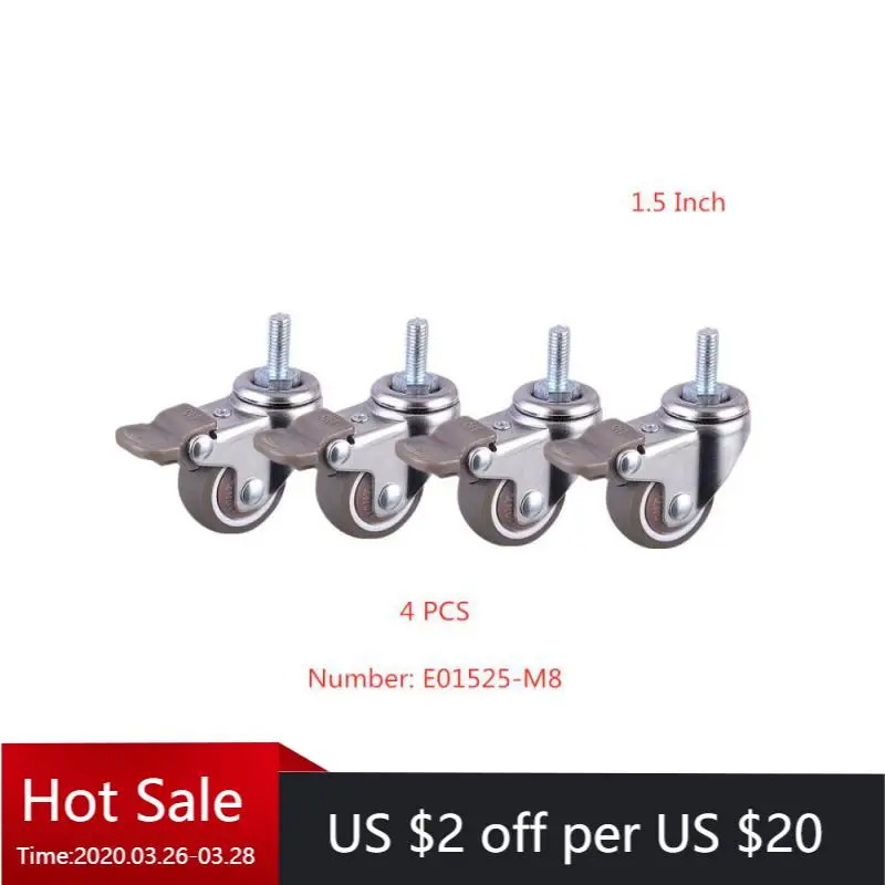 4 Packs 1.5 Inch Casters M8 Screw Universal Wheel With Brake Crib Mute Light Tpe Furniture Wheel
4 Packs 1.5 Inch Casters M8 Screw Universal Wheel With Brake Crib Mute Light Tpe Furniture Wheel