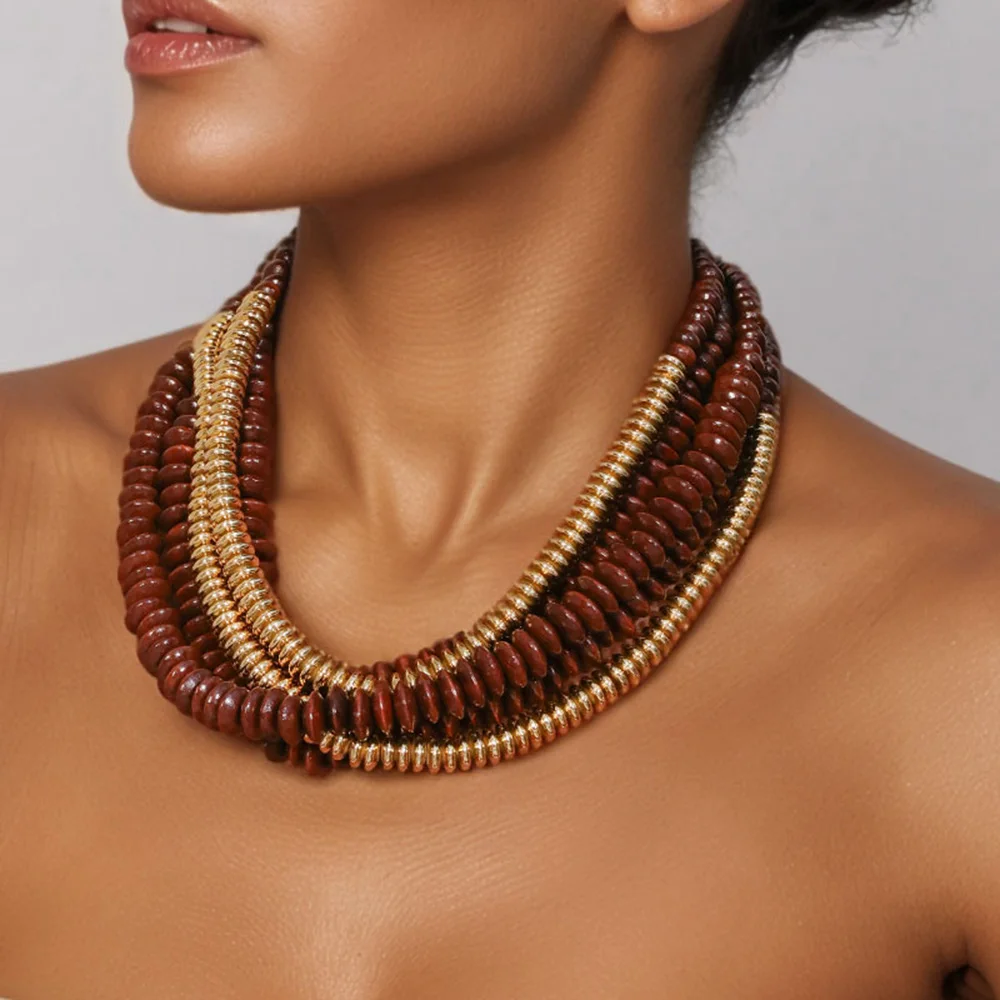 Statement Beads Necklace Handmade for Women Girl Trendy Wedding Party Jewelry
Statement Beads Necklace Handmade for Women Girl Trendy Wedding Party Jewelry