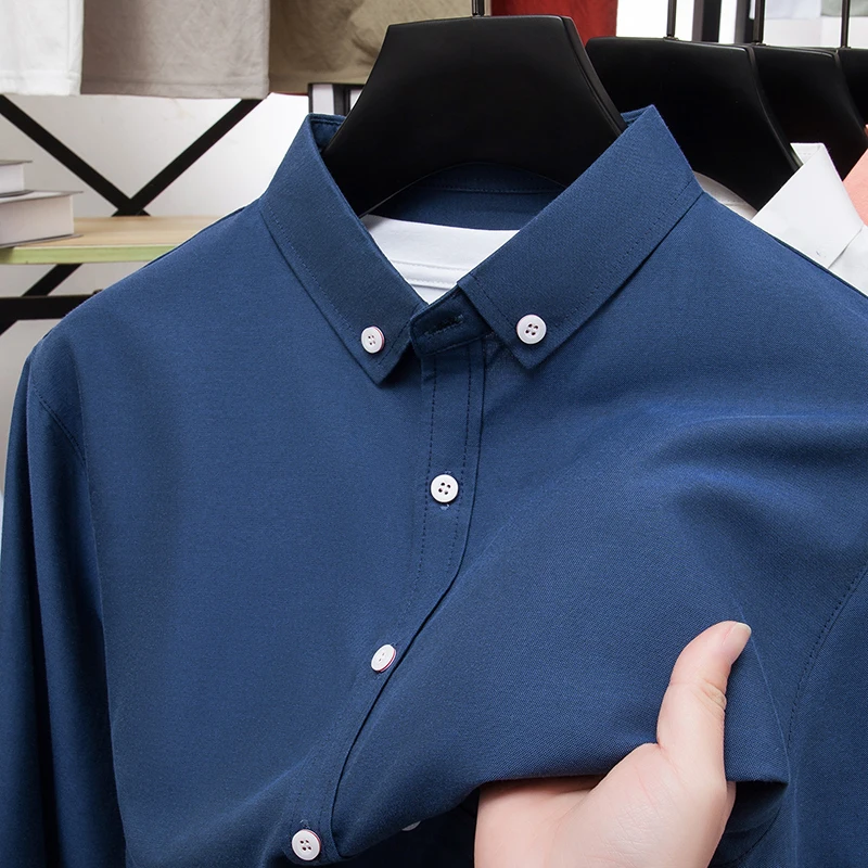 Высококачественная шелковая хлопковая мужская рубашка с длинными рукавами новая мода весна и осень комфорт простой чистый цвет легкий роскошь деловой досуг топы
Высококачественная шелковая хлопковая мужская рубашка с длинными рукавами новая мода весна и осень комфорт простой чистый цвет легкий роскошь деловой досуг топы