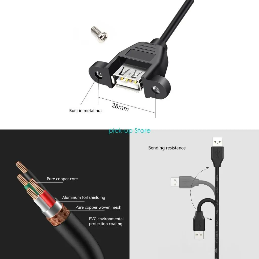 Q5WA USB 2.0 Male To Female Extension Cable With Panel Mount Screws Fast Transfer
Q5WA USB 2.0 Male To Female Extension Cable With Panel Mount Screws Fast Transfer