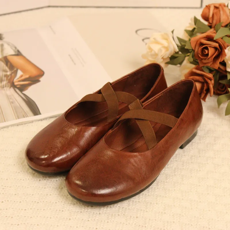 Leather Slip-On Flats round Toe Casual Women's Shoes Pure Color Smooth Surface Rubber Outsole Spring Season Fashion Single Shoes
Leather Slip-On Flats round Toe Casual Women's Shoes Pure Color Smooth Surface Rubber Outsole Spring Season Fashion Single Shoes