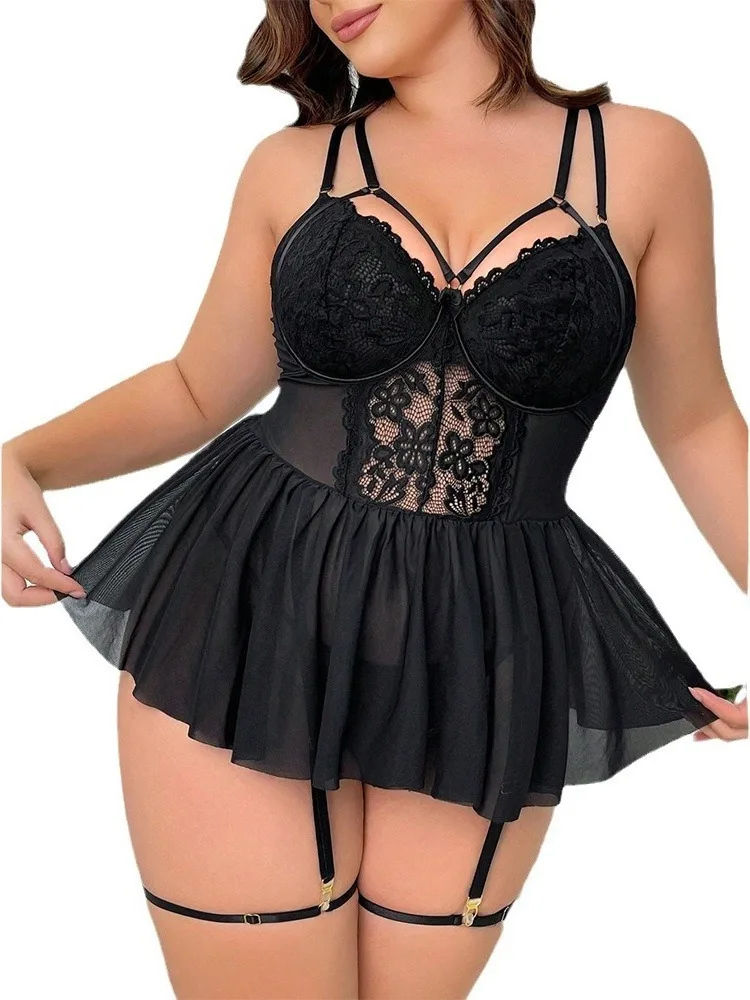 4XL Plus Size Erotic Costumes Lace See-through Seduction Bodysuit Women Erotic Lingerie Bra Thong Set Female Babydoll Underwear
4XL Plus Size Erotic Costumes Lace See-through Seduction Bodysuit Women Erotic Lingerie Bra Thong Set Female Babydoll Underwear