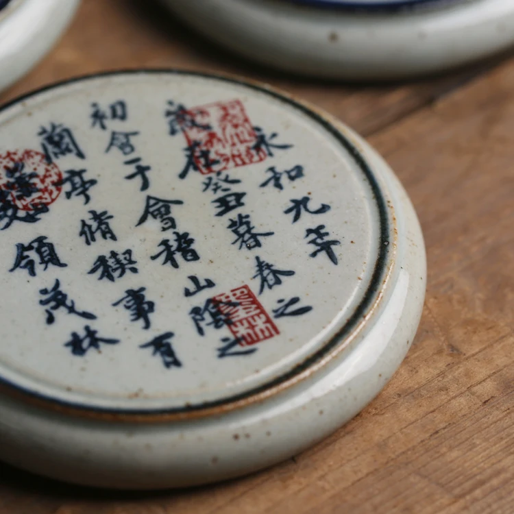 Thick Ceramic round Tea Coaster High Temperature Resistant Tea Set Accessories Chinese Style Retro Pattern Non-Handmade
Thick Ceramic round Tea Coaster High Temperature Resistant Tea Set Accessories Chinese Style Retro Pattern Non-Handmade