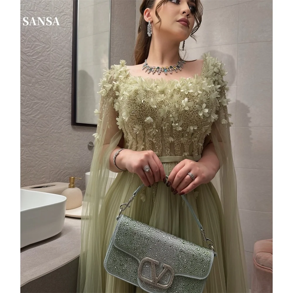 Sansa Green 3D Flowers Бисероплетение Пром платья с квадратным воротником и скользящим шлейфом по индивидуальному заказу فساتينernu A-line платье de gala noche mujer
Sansa Green 3D Flowers Бисероплетение Пром платья с квадратным воротником и скользящим шлейфом по индивидуальному заказу فساتينernu A-line платье de gala noche mujer