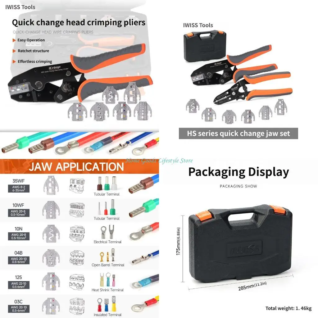E74E Completed Electrical Crimper Crimping Tool Set With Hard Storage Case Handle Various Terminals Types From AWG 20 To 2
E74E Completed Electrical Crimper Crimping Tool Set With Hard Storage Case Handle Various Terminals Types From AWG 20 To 2