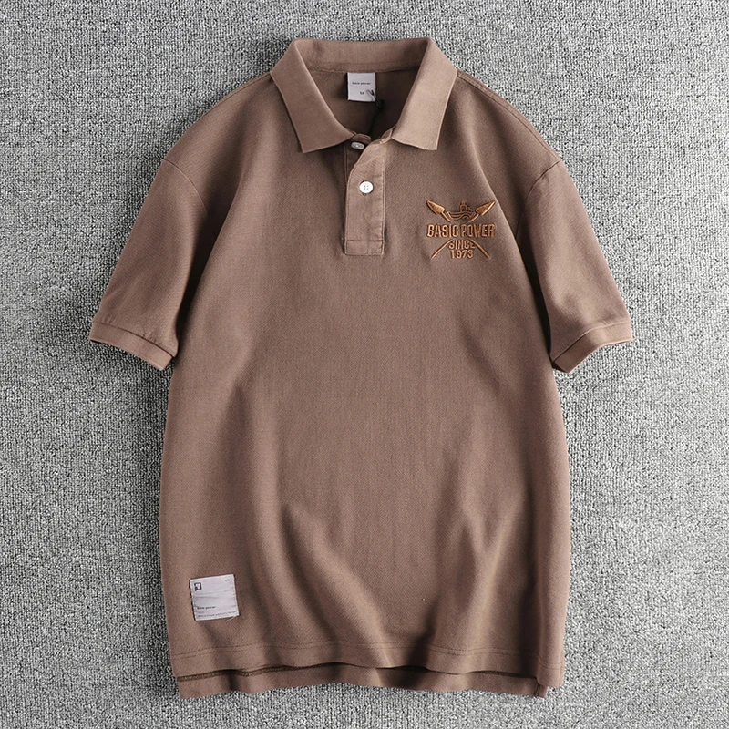 American Casual Retro Embroidery Men's Polo Shirt Vintage Heavyweight Washed Pearl Mesh Breathable T Shirts Y2K Youth Male Tops
American Casual Retro Embroidery Men's Polo Shirt Vintage Heavyweight Washed Pearl Mesh Breathable T Shirts Y2K Youth Male Tops