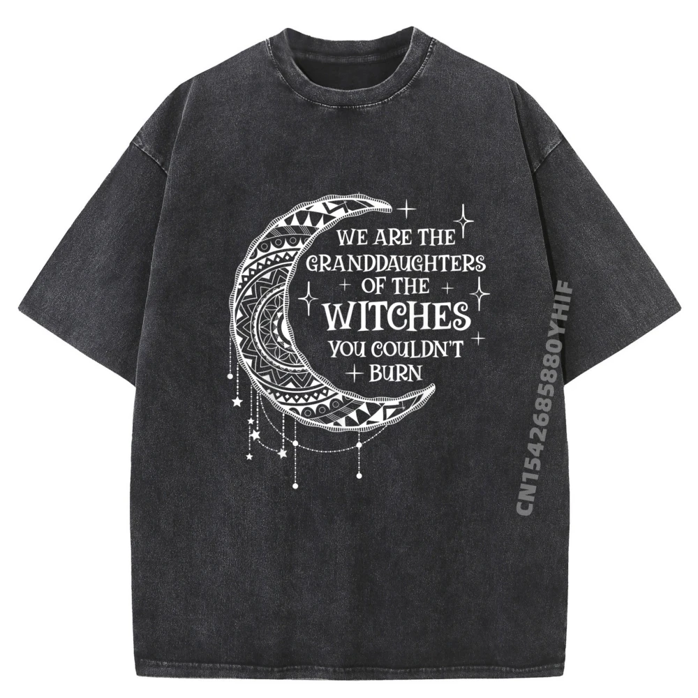 Футболки с рисунком We Are The Granddaughters Of The Witches You Could Not Burn, осенняя мужская потертая футболка высокого качества, эстетичная 
Футболки с рисунком We Are The Granddaughters Of The Witches You Could Not Burn, осенняя мужская потертая футболка высокого качества, эстетичная