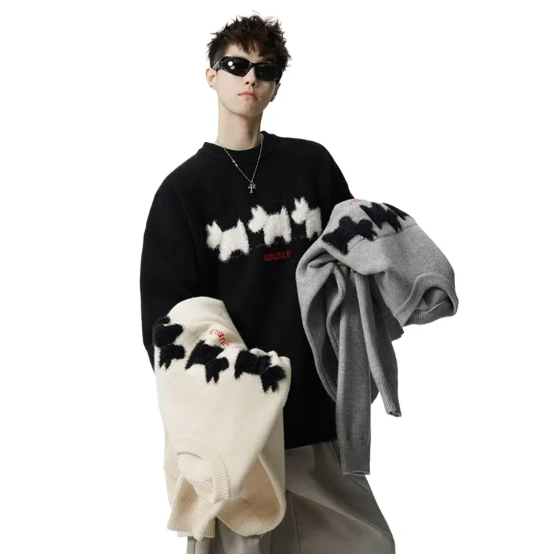 2026 Winter New Fashion Casual Round-neck Knitted Sweater Loose Versatile Couple Top American Style Cartoon Print Sweater Men's
2026 Winter New Fashion Casual Round-neck Knitted Sweater Loose Versatile Couple Top American Style Cartoon Print Sweater Men's