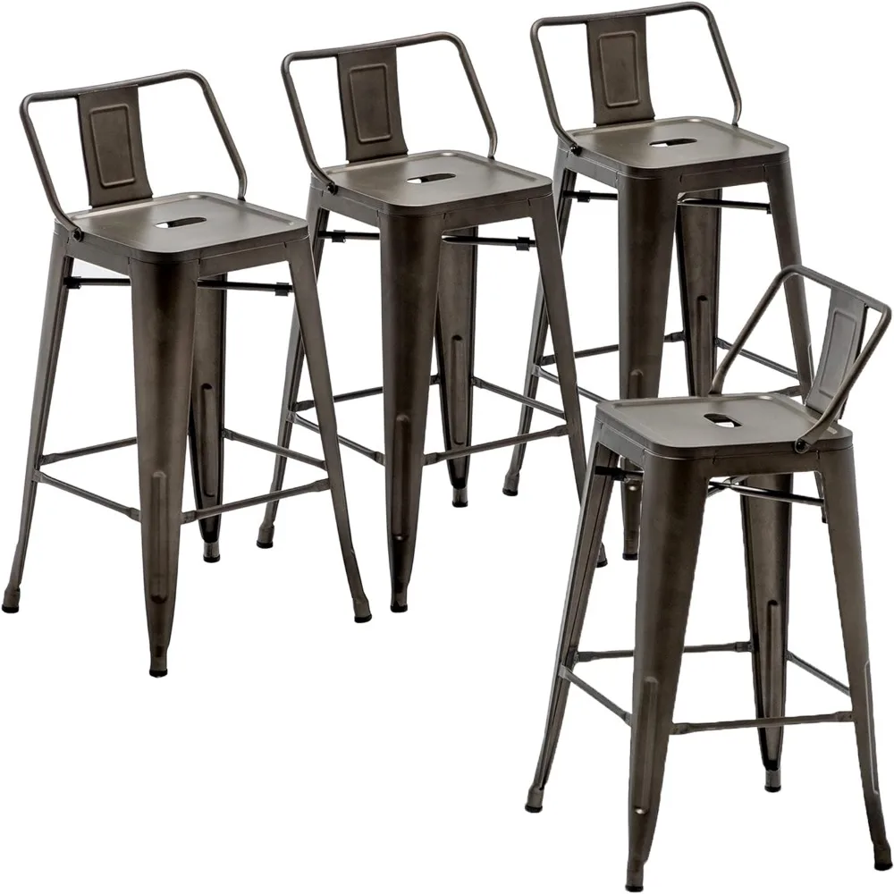 Metal Barstools Set of 4 Industrial Bar Stools Counter Stools with Backs Indoor-Outdoor Counter Height Bar Stools
Metal Barstools Set of 4 Industrial Bar Stools Counter Stools with Backs Indoor-Outdoor Counter Height Bar Stools