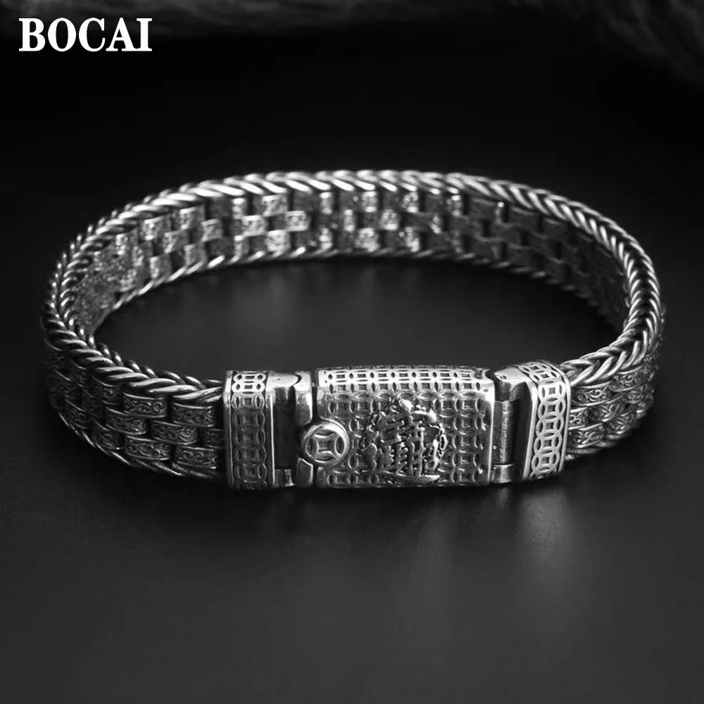 BOCAI S925 Silver Retro Rattan Grass Pattern Wealth Seeking Men's Bracelet New Fashionable Personalized Jewelry Accessories
BOCAI S925 Silver Retro Rattan Grass Pattern Wealth Seeking Men's Bracelet New Fashionable Personalized Jewelry Accessories