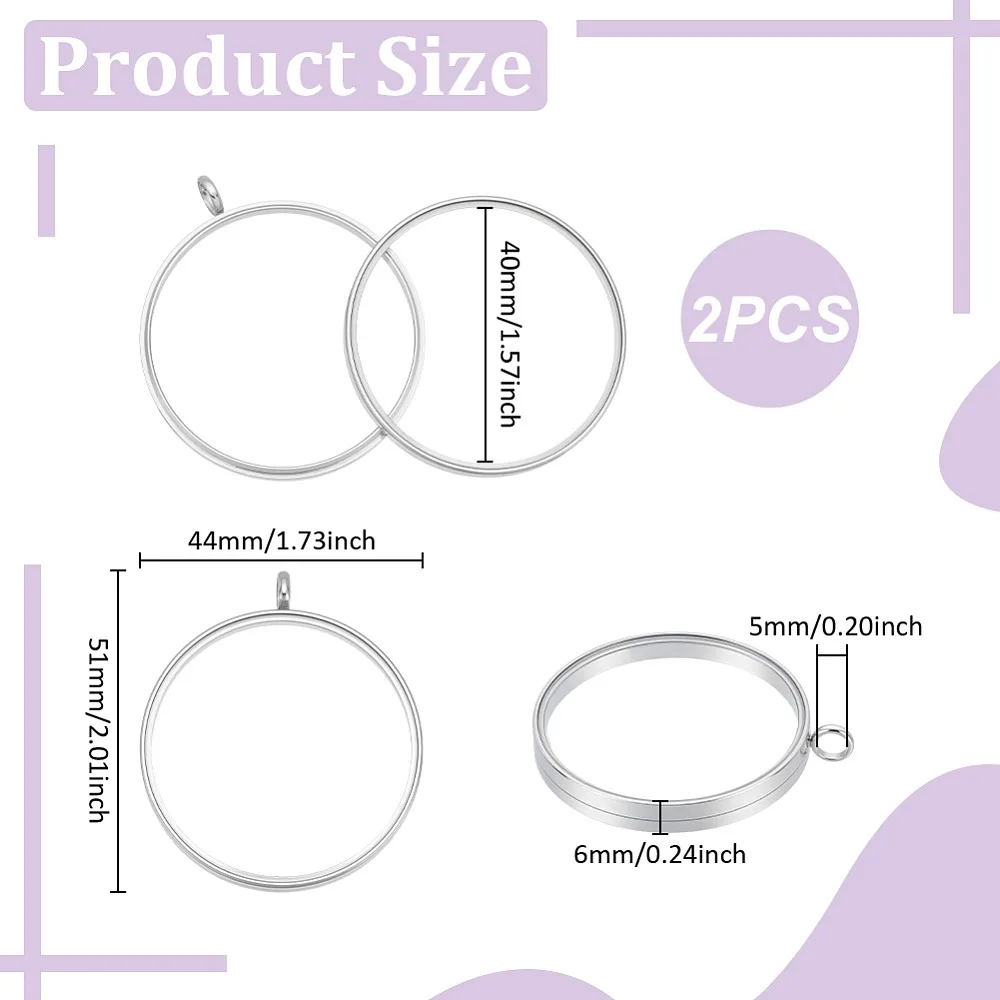 2Pcs 304 Stainless Stee Locket Pendants with Glass Flat Round Charms Stainless Steel Color 51x44x6mm Hole: 5mm
2Pcs 304 Stainless Stee Locket Pendants with Glass Flat Round Charms Stainless Steel Color 51x44x6mm Hole: 5mm