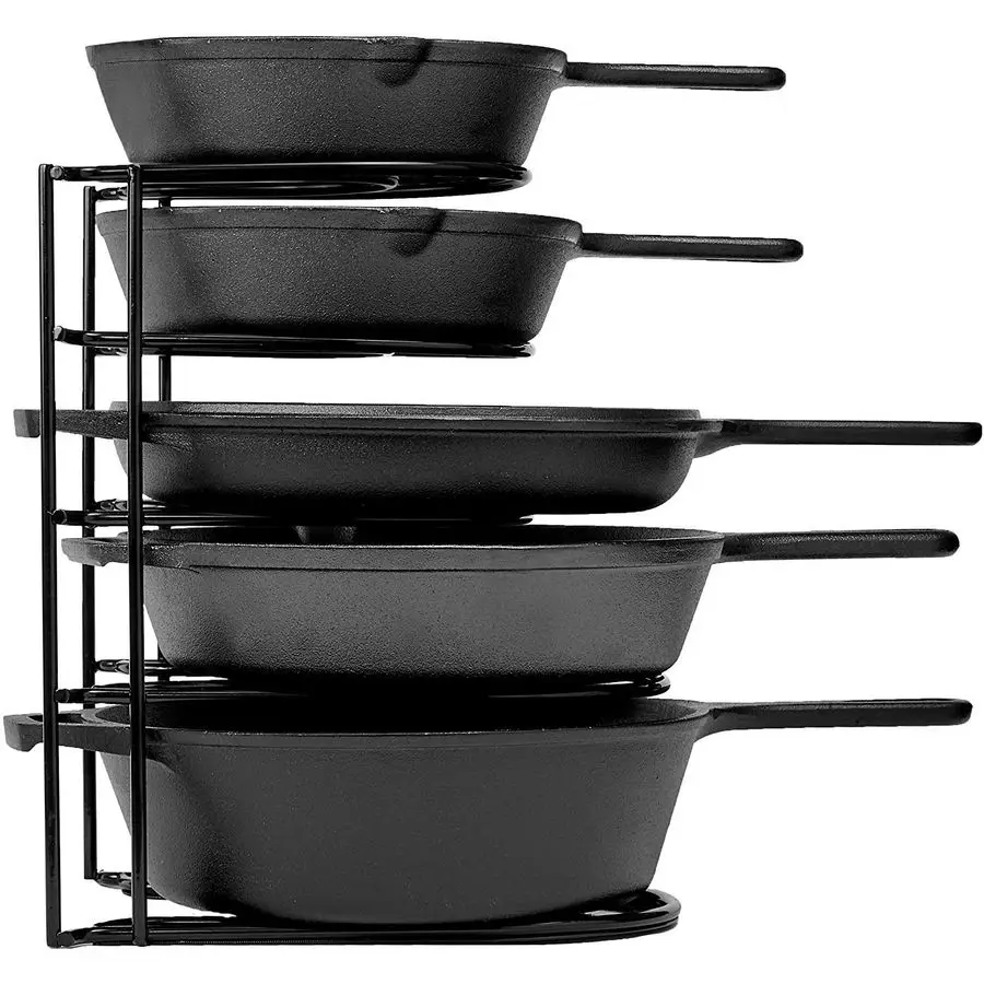 Heavy Duty Pots and Pans Organizer Rack 12.2Inch Tall 5 Tier Rack Holds 50 LB Cast Iron Skillets, Griddles, Shallow Cookware Spa
Heavy Duty Pots and Pans Organizer Rack 12.2Inch Tall 5 Tier Rack Holds 50 LB Cast Iron Skillets, Griddles, Shallow Cookware Spa