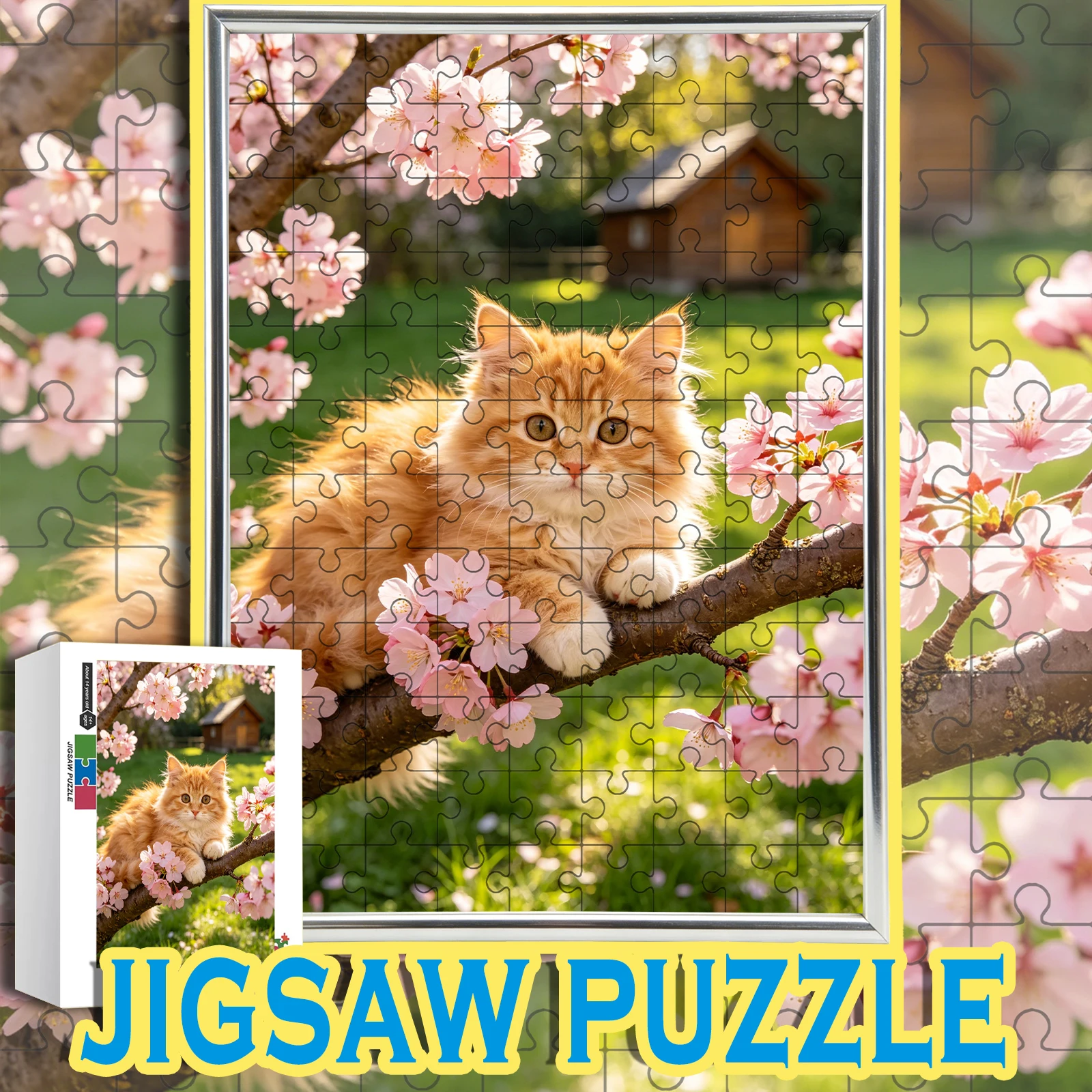 Orange Tabby Kitten On Cherry Blossom Branch Wooden Jigsaw Puzzle 108/200/300/500/1000pcs Color Box
Orange Tabby Kitten On Cherry Blossom Branch Wooden Jigsaw Puzzle 108/200/300/500/1000pcs Color Box