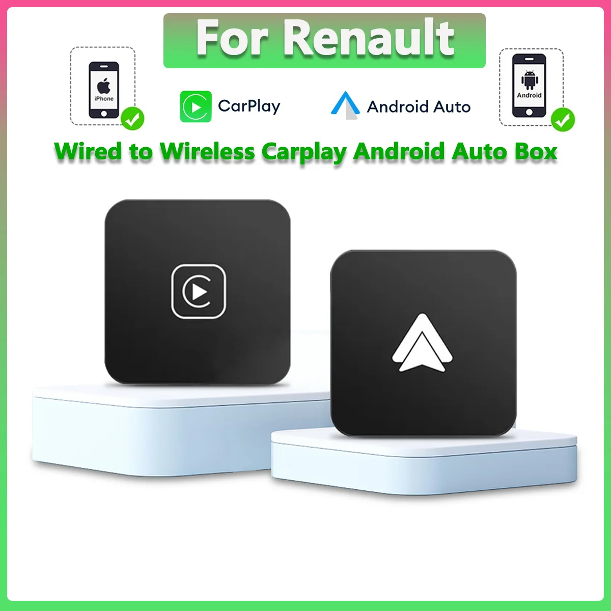 Для Renault Carplay Mini Box проводной на беспроводной Android Авто AI Box Автомобильный умный преобразователь BT Wifi для автомобильного радио с проводным CarPlay
Для Renault Carplay Mini Box проводной на беспроводной Android Авто AI Box Автомобильный умный преобразователь BT Wifi для автомобильного радио с проводным CarPlay 