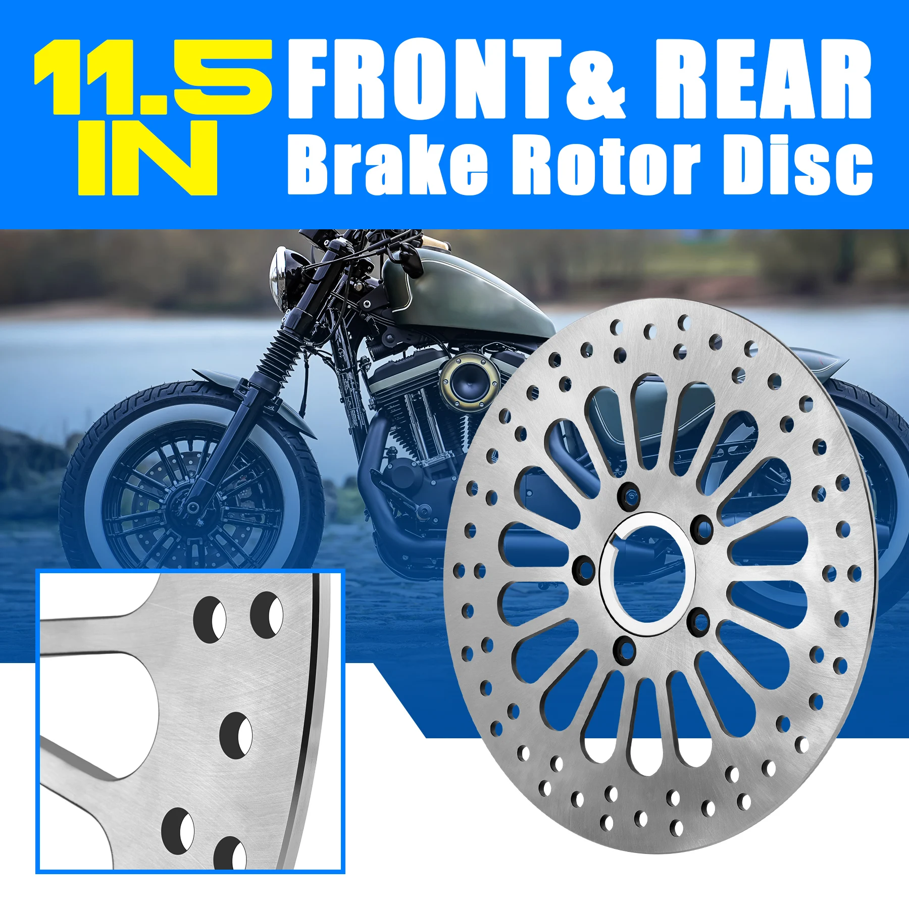 11.5in Rear Brake Rotor Disc Round Rear Brake Rotor Disc For Harley-Davidson Sportsters 1984-2010 Touring 2000-2007 Dyna 92-17
11.5in Rear Brake Rotor Disc Round Rear Brake Rotor Disc For Harley-Davidson Sportsters 1984-2010 Touring 2000-2007 Dyna 92-17