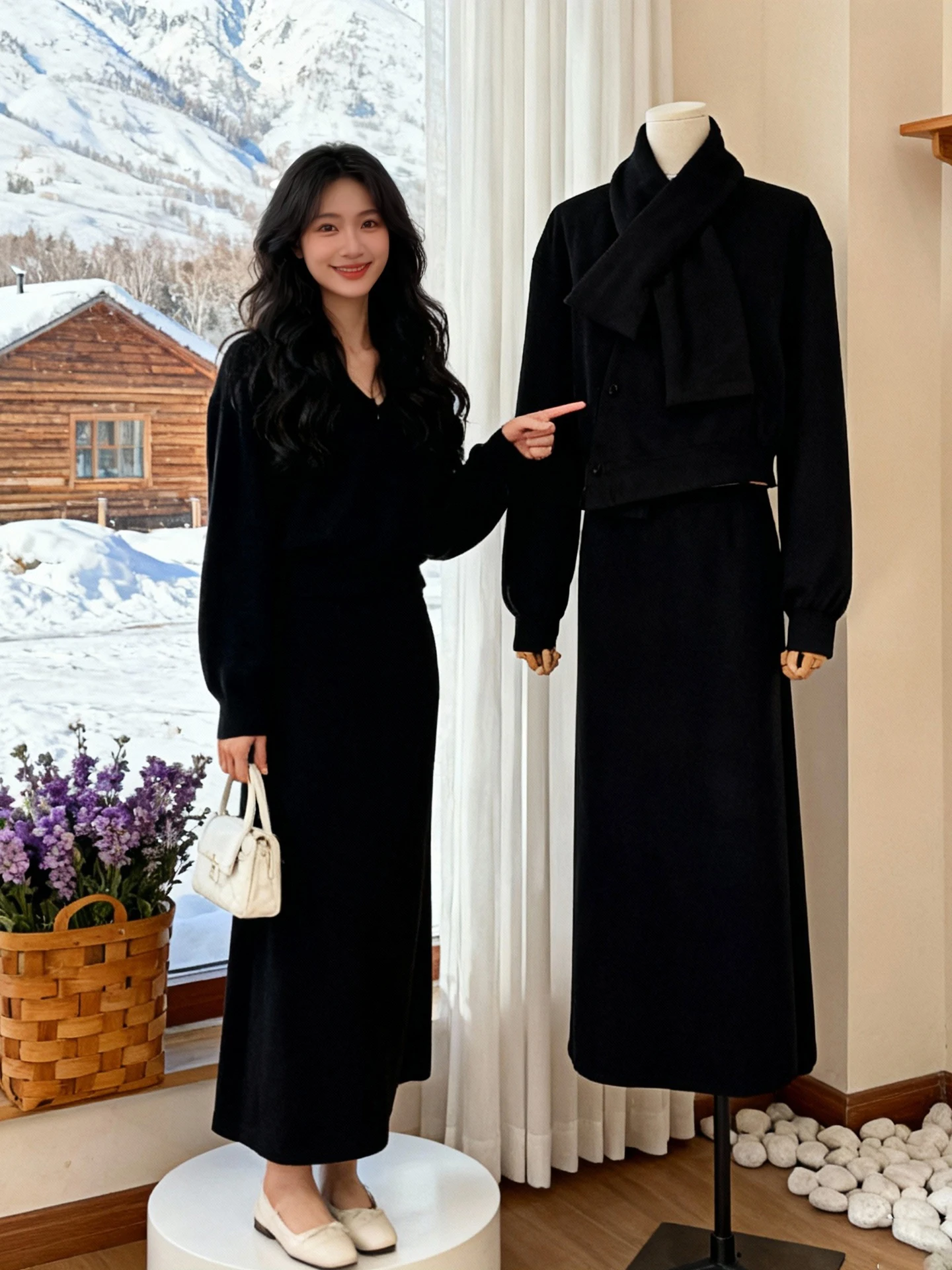 Fashionable Winter Three-Piece Set Women's Casual Stylish Scarf Cotton Jacket Loose Fit High Waist Skirt Elegant And Slimming
Fashionable Winter Three-Piece Set Women's Casual Stylish Scarf Cotton Jacket Loose Fit High Waist Skirt Elegant And Slimming