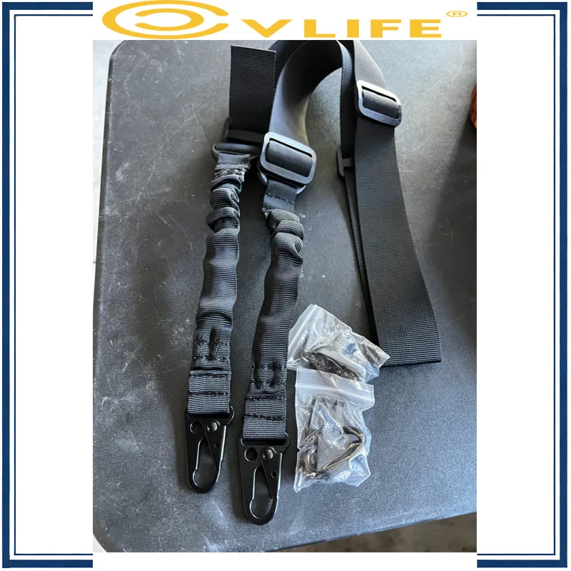 CVLIFE Hunting Rifle Sling 2 Point Adjustable Gun Sling Elastic Cord Design with 2 Pack Anti-Rotation Sling Swivels