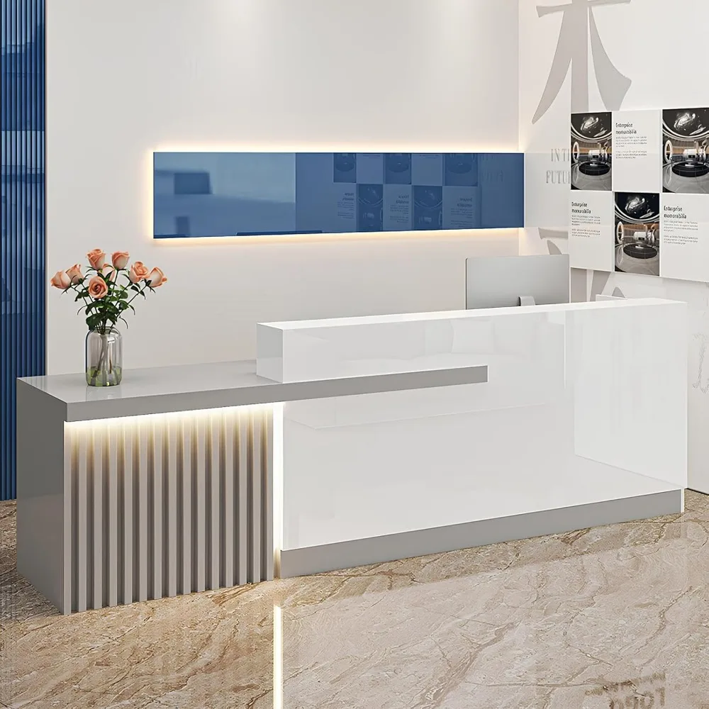 Reception Counter Desk, Front Desk Reception Counter with Lockable Drawers, Modern Retail Counter Checkout, Wooden Computer Desk
Reception Counter Desk, Front Desk Reception Counter with Lockable Drawers, Modern Retail Counter Checkout, Wooden Computer Desk
