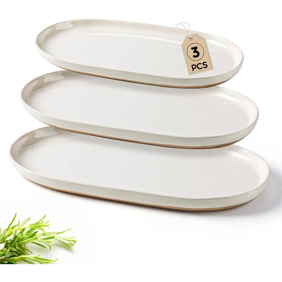 Large Ceramic Serving Platter 15.5 14 12.2 Oval Platters Microwave Safe Serving Trays for Wedding Stoneware Serving Dish for En
Large Ceramic Serving Platter 15.5 14 12.2 Oval Platters Microwave Safe Serving Trays for Wedding Stoneware Serving Dish for En