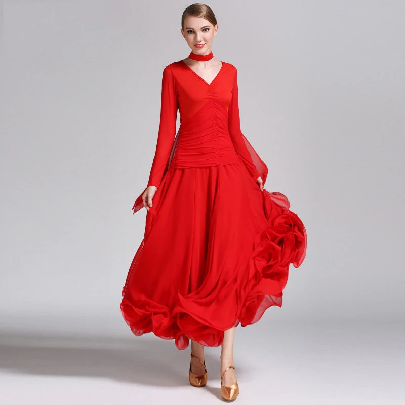 Waltz Dancing Modern Dance V-neck Long Sleeve Big Swing Dress Competition Costume Ballroom Dress Women Dance Clothes DN23168
Waltz Dancing Modern Dance V-neck Long Sleeve Big Swing Dress Competition Costume Ballroom Dress Women Dance Clothes DN23168