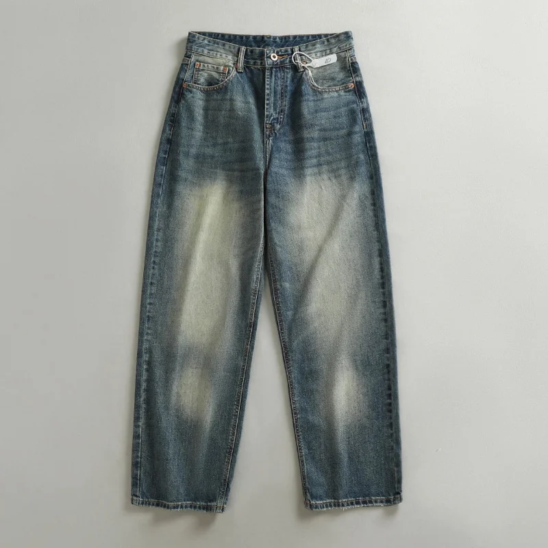 Vintage Men's Jeans in Faded Colors, Korean Style, High Street, Loose, Straight, Wide, Versatile, Casual, Daily Wear
Vintage Men's Jeans in Faded Colors, Korean Style, High Street, Loose, Straight, Wide, Versatile, Casual, Daily Wear
