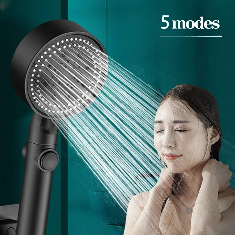 5 modes of multifunctional bathroom shower head handheld one button pause pressurized shower with bracket bathroom accessories
5 modes of multifunctional bathroom shower head handheld one button pause pressurized shower with bracket bathroom accessories