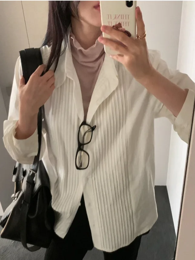 Шикарный плиссированный дизайн, открытый кардиган, женская новая весенняя белая блузка в стиле ретро, корейская хлопковая длинная свеч для девочек irt
Шикарный плиссированный дизайн, открытый кардиган, женская новая весенняя белая блузка в стиле ретро, корейская хлопковая длинная свеч для девочек irt