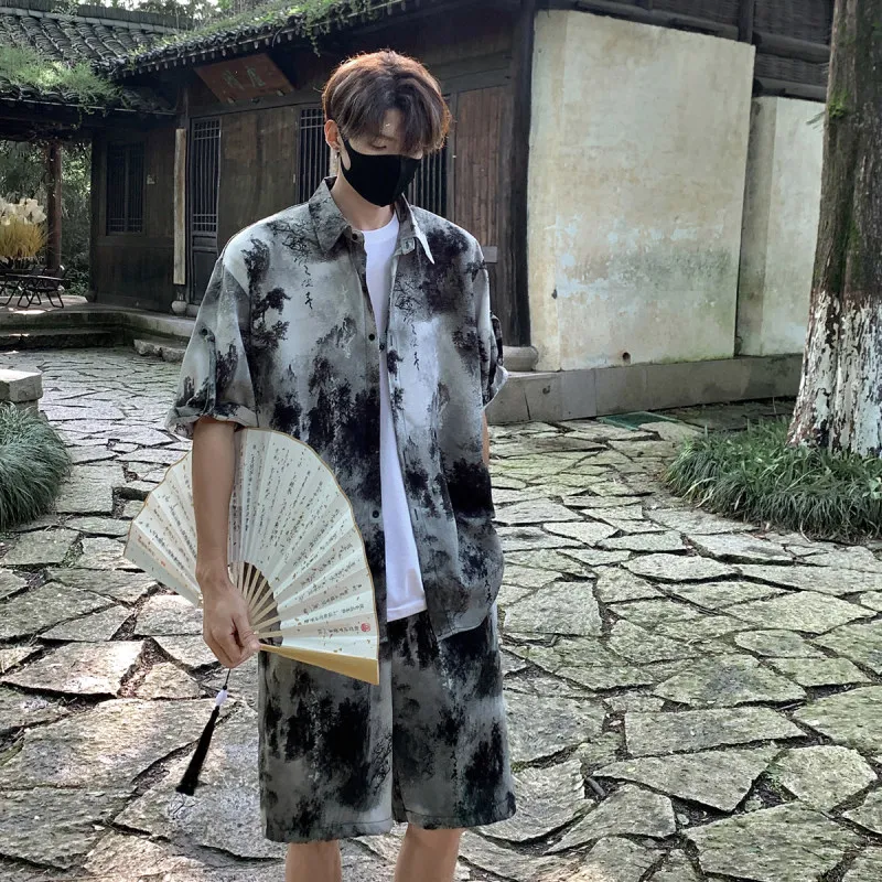 Casual Fashionable Youth Korean Style Men's Mountain Water Set College Preppy Short Sleeve Shirt Shorts Summer Outfit
Casual Fashionable Youth Korean Style Men's Mountain Water Set College Preppy Short Sleeve Shirt Shorts Summer Outfit
