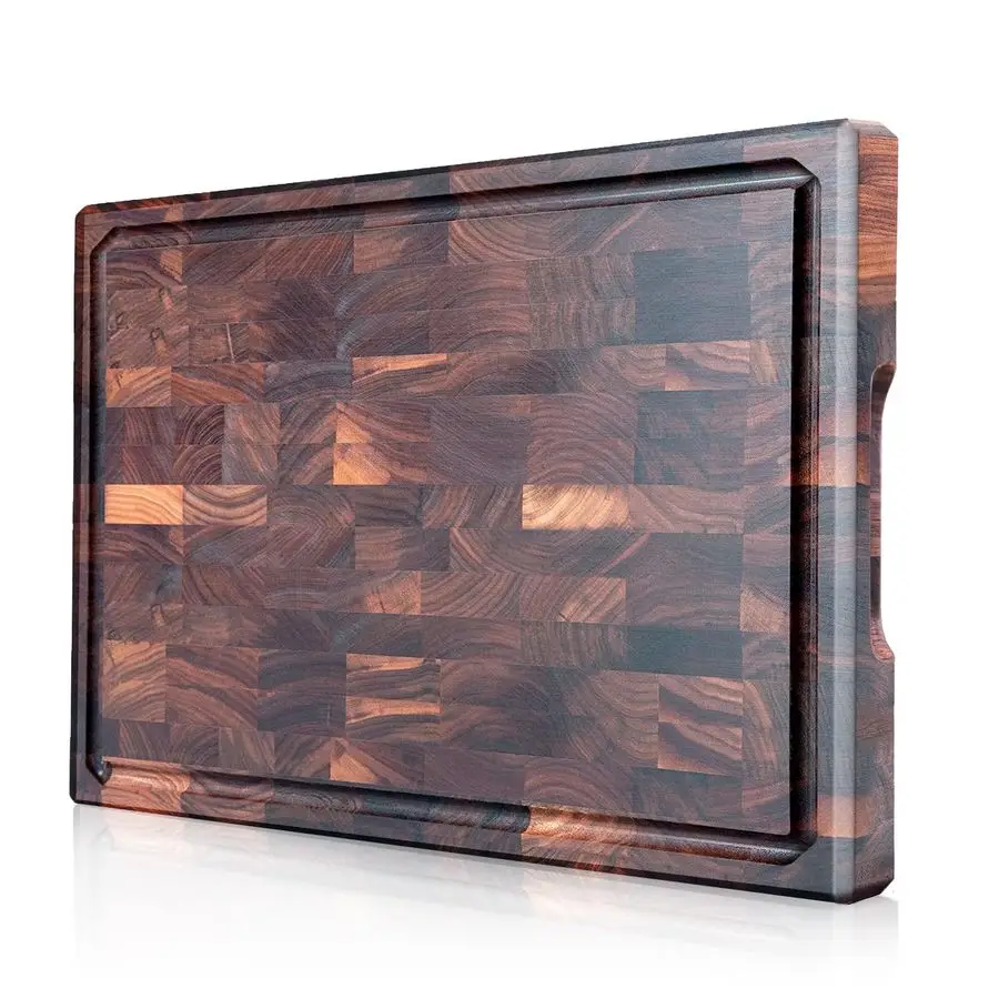 Walnut Cutting Boards for Kitchen Chopping Board End Grain Cutting Board Premium Black Walnut Wood Cutting Board with Juice Groo
Walnut Cutting Boards for Kitchen Chopping Board End Grain Cutting Board Premium Black Walnut Wood Cutting Board with Juice Groo