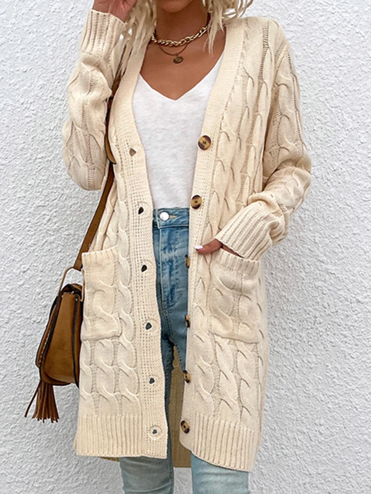 Long Knitted Sweater Women Autumn Winter Vintage Casual Loose Cardigan Female Fashion Elegant Button Slimming Knitwear Coat
Long Knitted Sweater Women Autumn Winter Vintage Casual Loose Cardigan Female Fashion Elegant Button Slimming Knitwear Coat