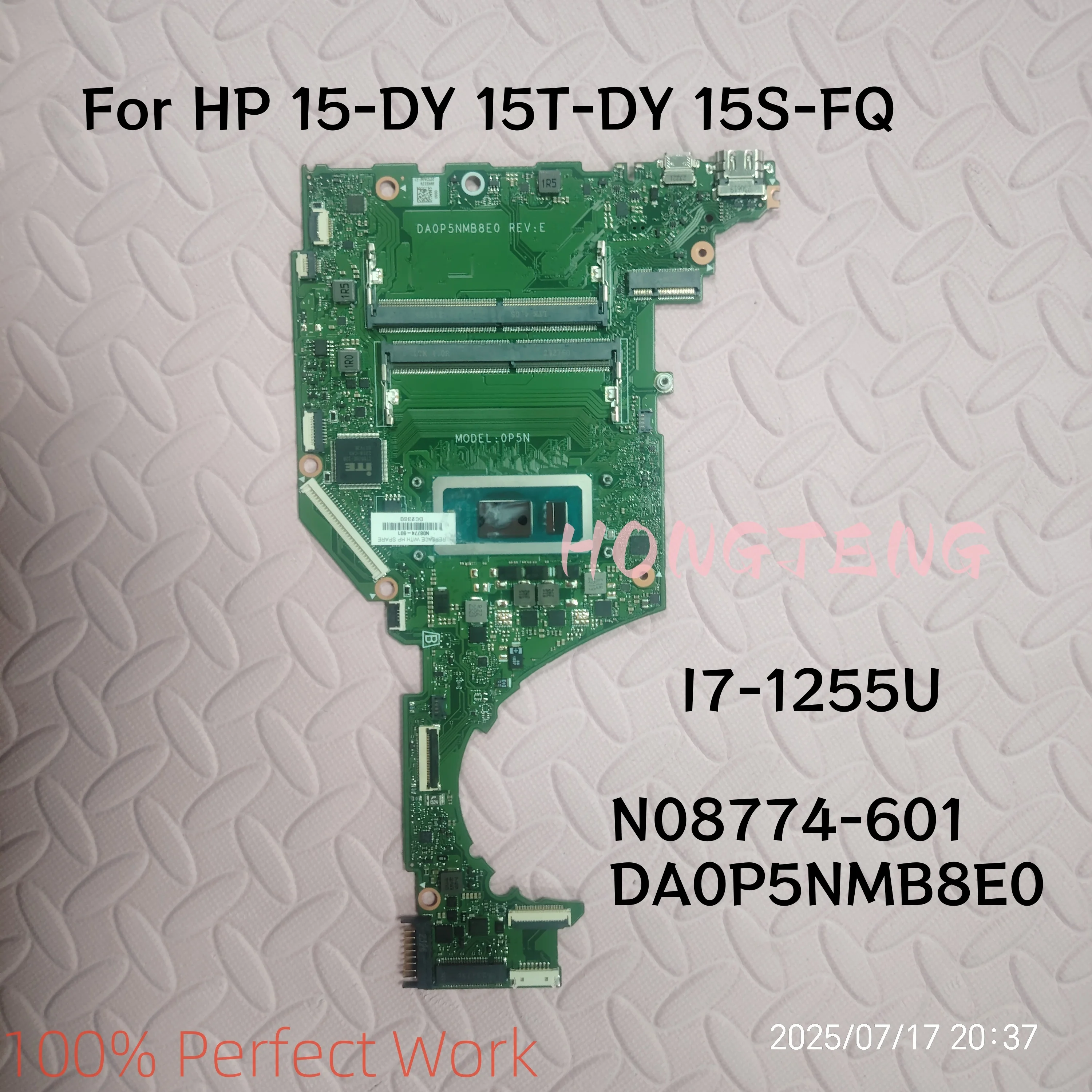 Genuine For HP 15-DY 15T-DY 15S-FQ 15-DY5098CA Intel Core I7-1255U Motherboard N08774-601 DA0P5NMB8E0 Tested Fast Shipping
Genuine For HP 15-DY 15T-DY 15S-FQ 15-DY5098CA Intel Core I7-1255U Motherboard N08774-601 DA0P5NMB8E0 Tested Fast Shipping