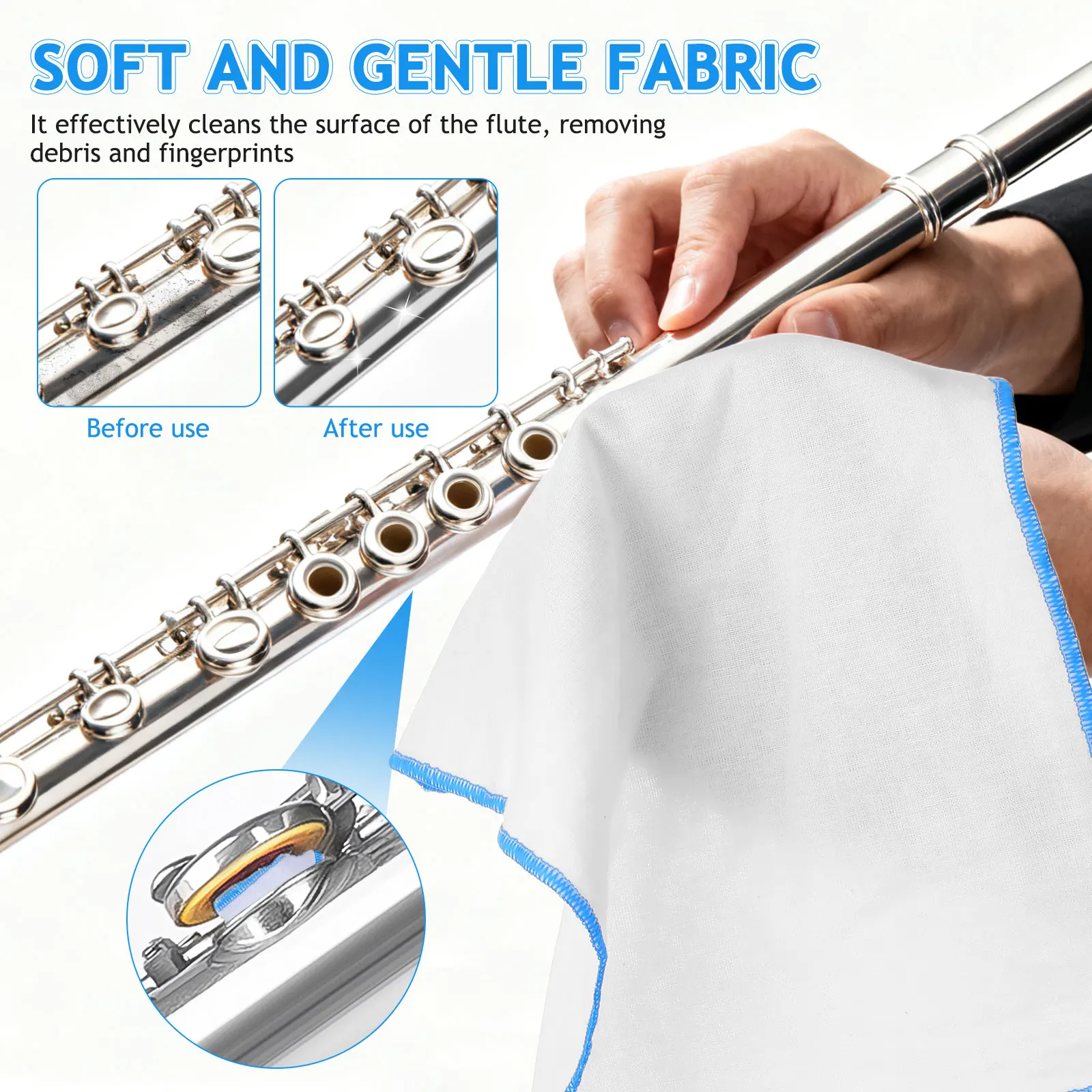 Flute Instrument Cleaning Cloth Guitar Cleaning Multi-Functional Wiping tool Sax Clarinet MaintenanceFlute Wiper Cloth Cleaner
Flute Instrument Cleaning Cloth Guitar Cleaning Multi-Functional Wiping tool Sax Clarinet MaintenanceFlute Wiper Cloth Cleaner