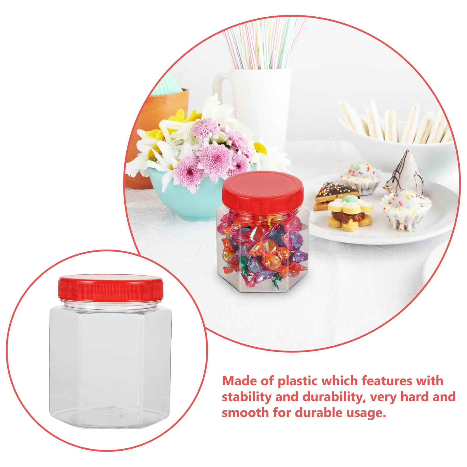 5Pcs Hexagonal Clear Jar Flour Container Storage Daily Use Sugar Shaker Dry Food Airtight Kitchen Home Large Capacity Plastic
5Pcs Hexagonal Clear Jar Flour Container Storage Daily Use Sugar Shaker Dry Food Airtight Kitchen Home Large Capacity Plastic