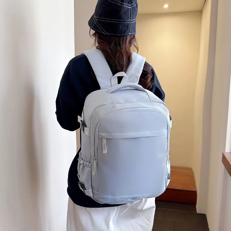 Light Blue Casual Travel Backpack with Multi Compartment Design Water Resistant Fabric Suitable for Daily School Work
Light Blue Casual Travel Backpack with Multi Compartment Design Water Resistant Fabric Suitable for Daily School Work